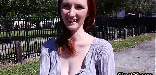  Braless bigtit ginger fucked from street